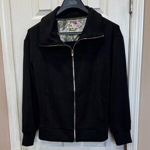 Tommy Bahama Black Zip-Up Top